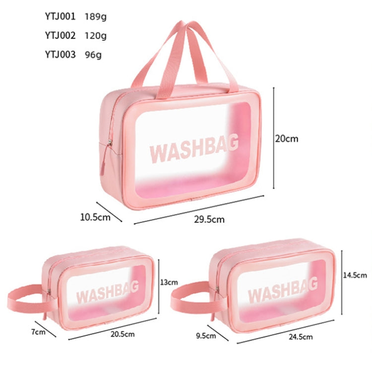 PVC Transparent Waterproof Portable Cosmetic Bag, Size: M (Black)