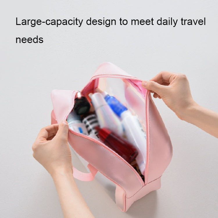 PVC Transparent Waterproof Portable Cosmetic Bag, Size: M (Black)
