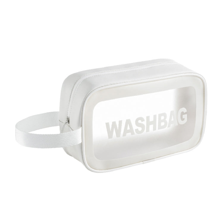 PVC Transparent Waterproof Portable Cosmetic Bag, Size: M (White)