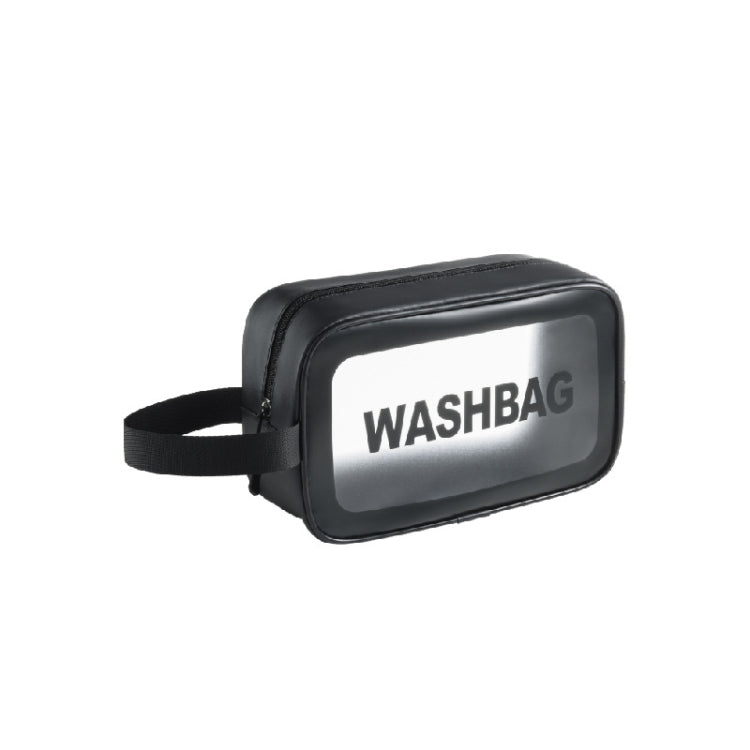 PVC Transparent Waterproof Portable Cosmetic Bag, Size: S (Black)