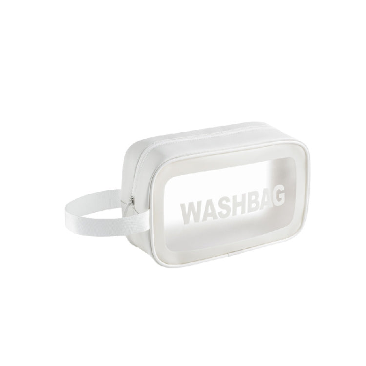 PVC Transparent Waterproof Portable Cosmetic Bag, Size: S (White)