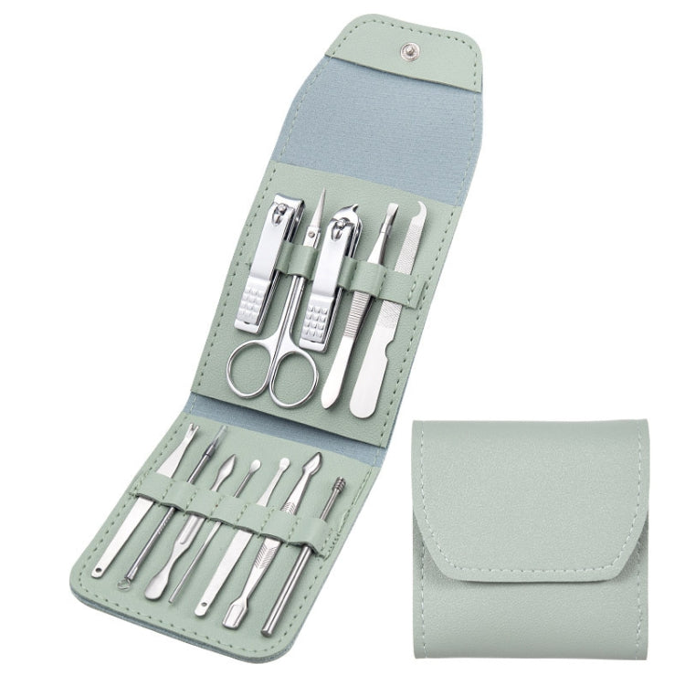 Nail Art Tool Set Nail Clippers Dead Skin Scissors Manicure Tool, Specification: 12 In 1 Green+Silver Accessories