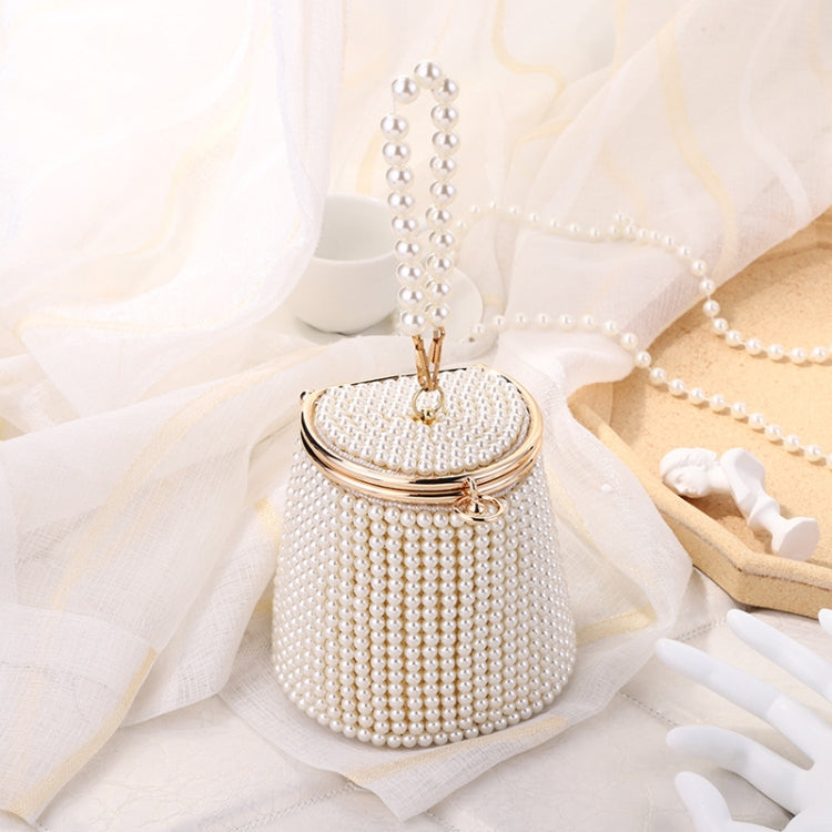 Pearl Evening Bag Mini Tote Pearl Bucket Bag, Color: Ordinary