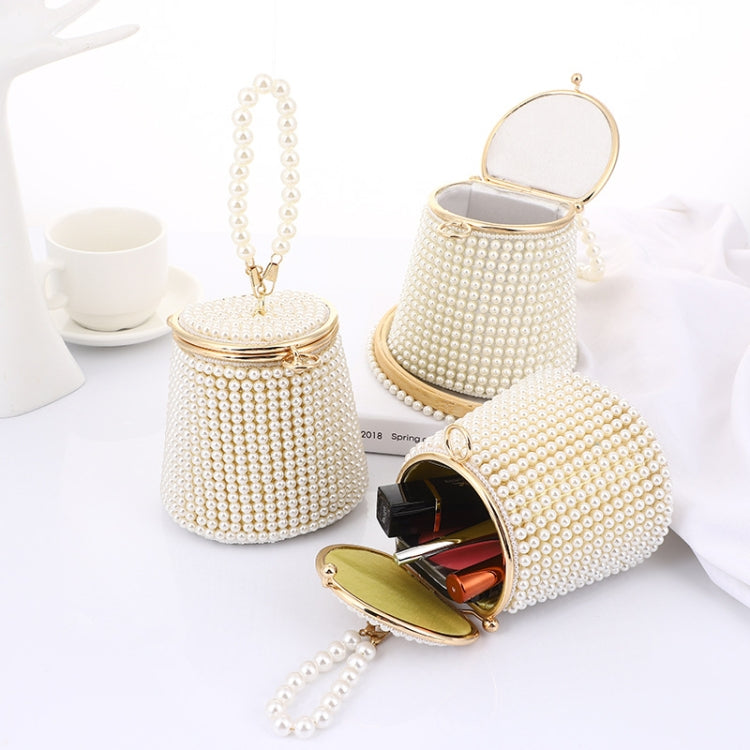 Pearl Evening Bag Mini Tote Pearl Bucket Bag, Color: Ordinary