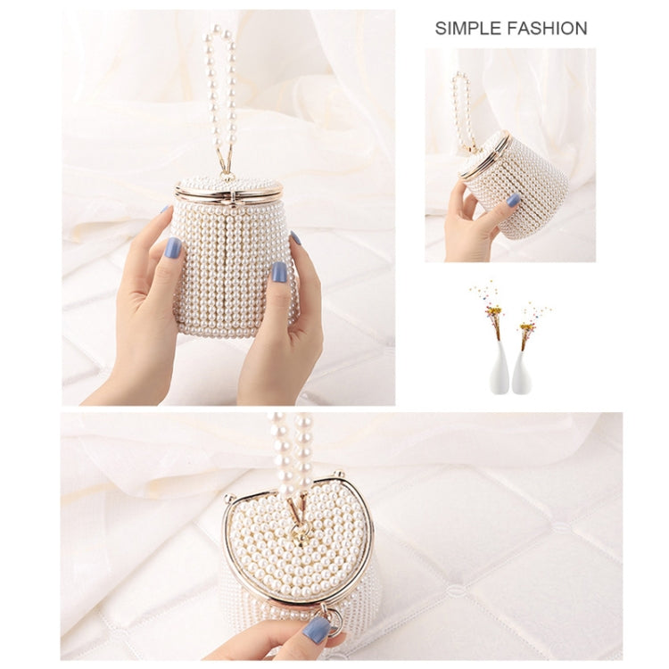 Pearl Evening Bag Mini Tote Pearl Bucket Bag, Color: Ordinary