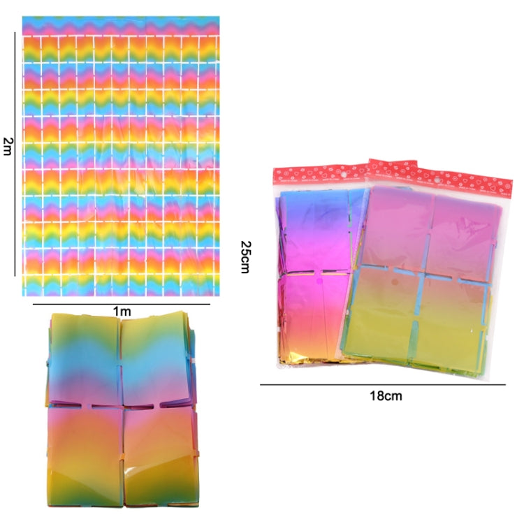 2 PCS Birthday Party Decoration Colorful Square Rain Curtain(1mx2m)