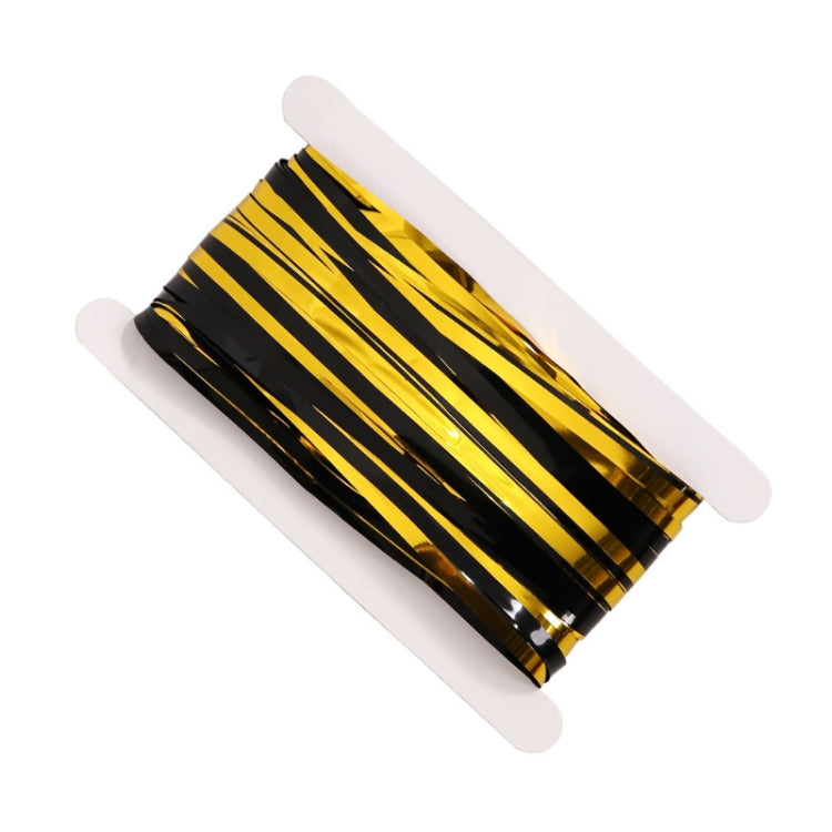 2 PCS Black And Gold Rain Curtain Festival Party Decoration Props, Size: 1x2M