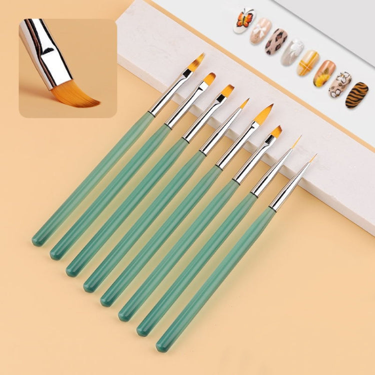 8 In 1 Pull Line Smudged Carved Painted Nail Art Brush Set