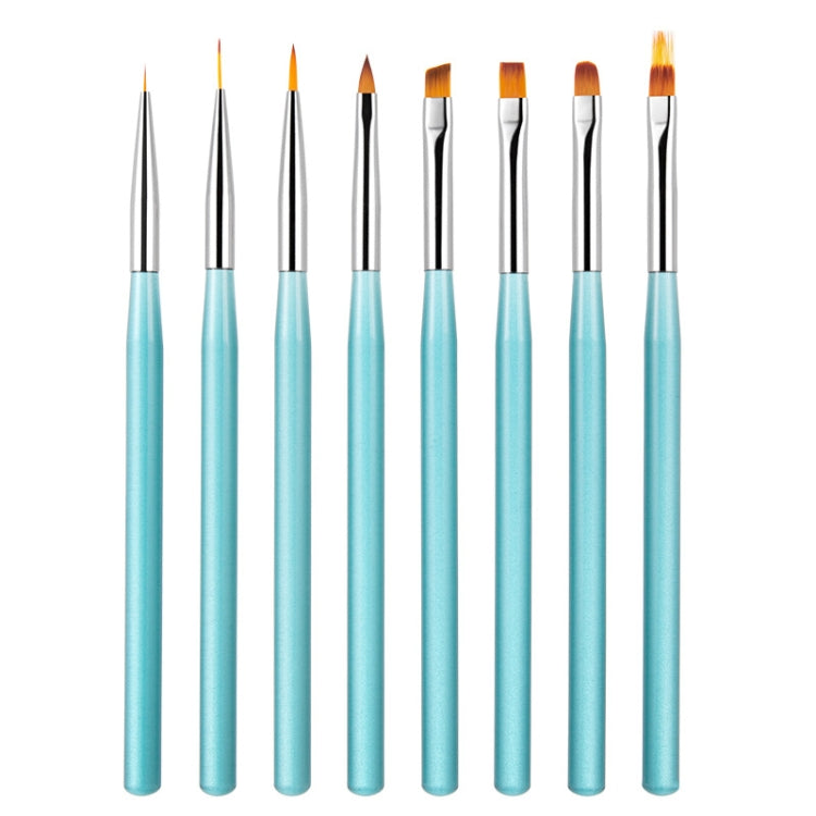 8 In 1 Pull Line Smudged Carved Painted Nail Art Brush Set