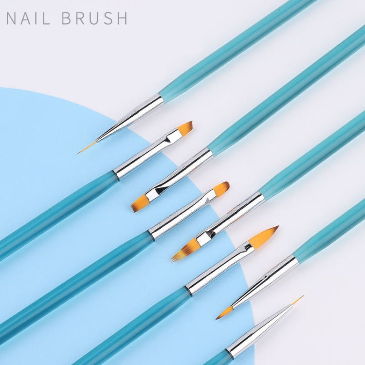 8 In 1 Pull Line Smudged Carved Painted Nail Art Brush Set