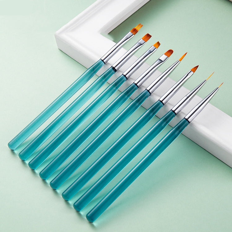 8 In 1 Pull Line Smudged Carved Painted Nail Art Brush Set