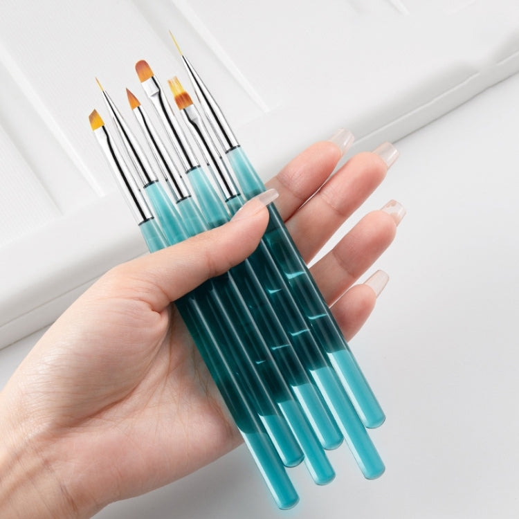 8 In 1 Pull Line Smudged Carved Painted Nail Art Brush Set