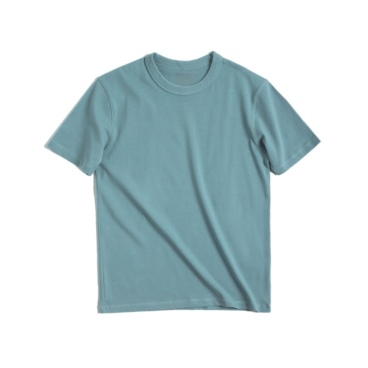 W2001220 Retro Round Neck Thick Carbon Brushed T-Shirt Men Loose Cotton Short Sleeves, Size: