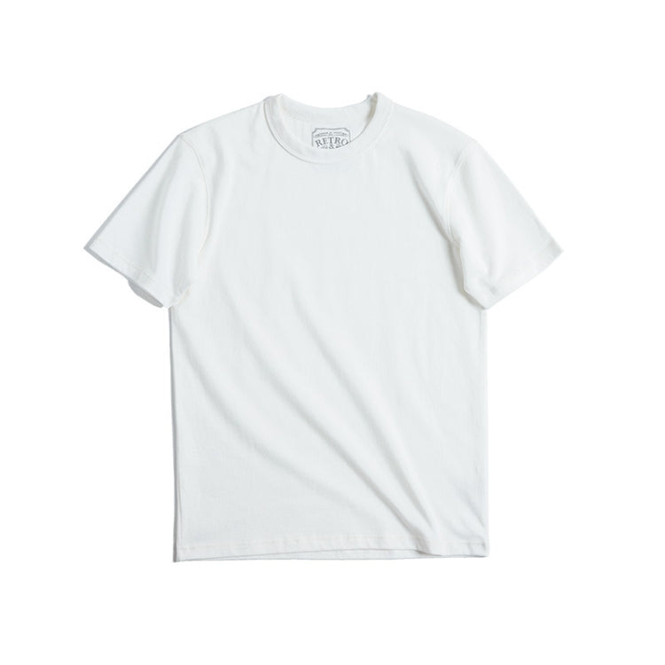W2001220 Retro Round Neck Thick Carbon Brushed T-Shirt Men Loose Cotton Short Sleeves, Size: