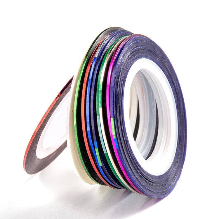 3 PCS Sticky Shiny Nail Art Decorative Coil With Adhesive, Specification: Gold Silver Line 1mm 10 Color