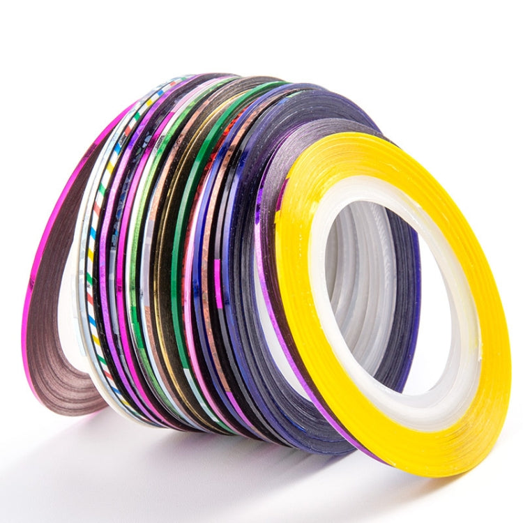 3 PCS Sticky Shiny Nail Art Decorative Coil With Adhesive, Specification: Gold Silver Line 1mm 20 Color