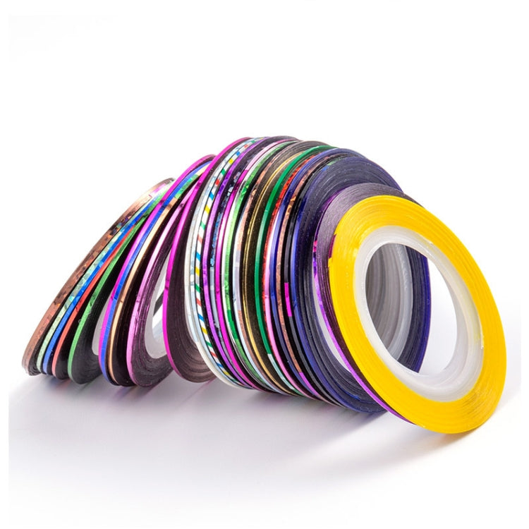 3 PCS Sticky Shiny Nail Art Decorative Coil With Adhesive, Specification: Gold Silver Line 1mm 30 Color