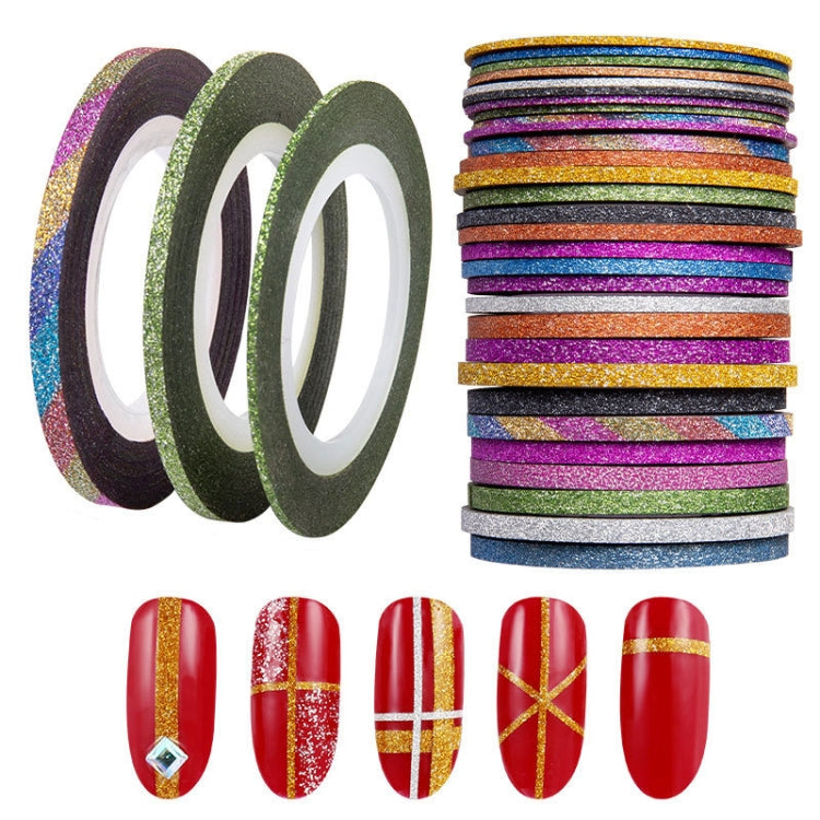 3 PCS Sticky Shiny Nail Art Decorative Coil With Adhesive, Specification: Gold Silver Line 1mm 30 Color