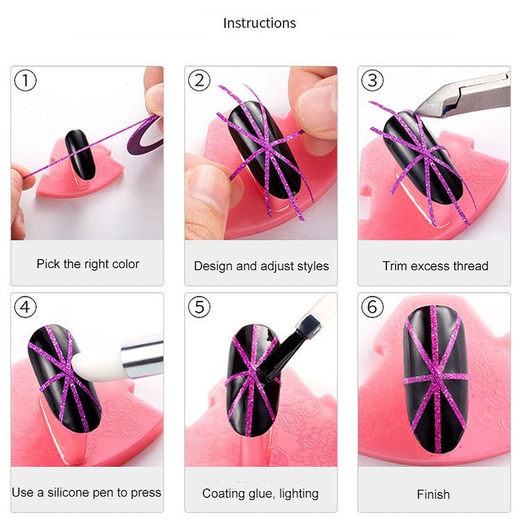 3 PCS Sticky Shiny Nail Art Decorative Coil With Adhesive, Specification: Matte 1mm 10 Color