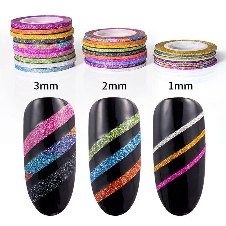 3 PCS Sticky Shiny Nail Art Decorative Coil With Adhesive, Specification: Matte 2mm 10 Color