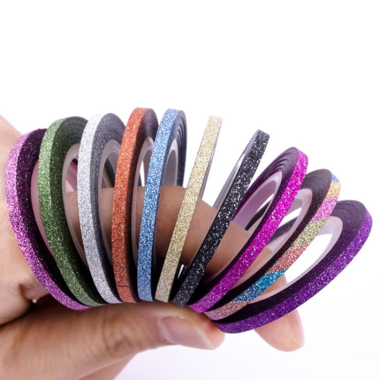 3 PCS Sticky Shiny Nail Art Decorative Coil With Adhesive, Specification: Matte 3mm 10 Color
