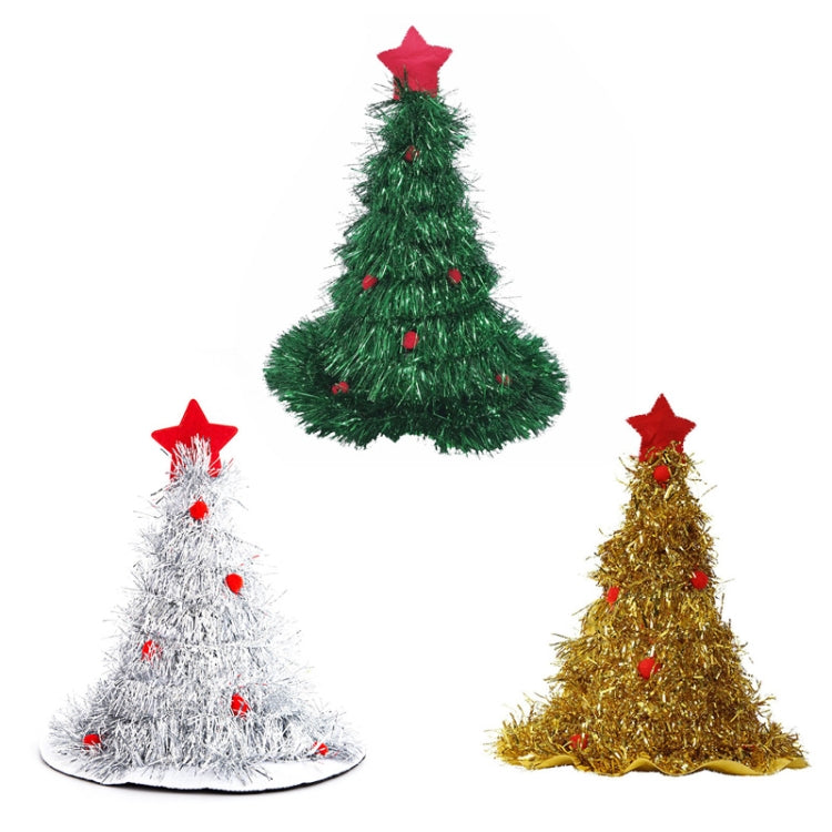 2PCS Christmas Ornaments Non Woven Christmas Tree Hat(Yellow)