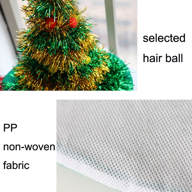2PCS Christmas Ornaments Non Woven Christmas Tree Hat(Yellow)