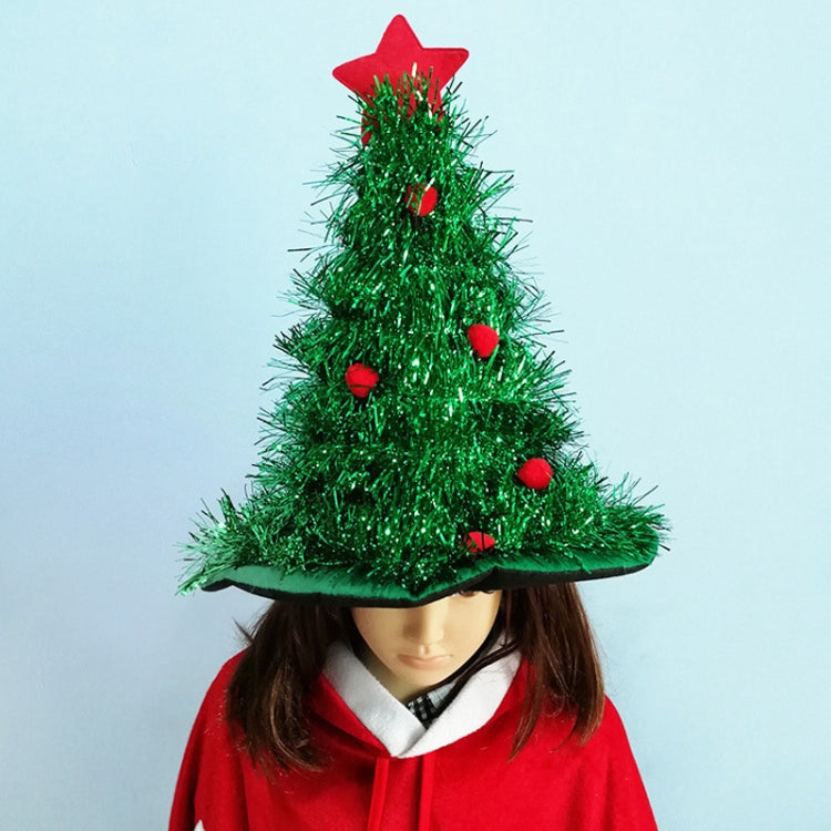 2PCS Christmas Ornaments Non Woven Christmas Tree Hat(Yellow)