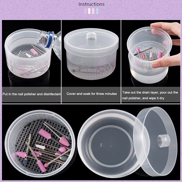 3 PCS Nail Polisher Can Be Soaked And Drained Cleaning Disinfection Box