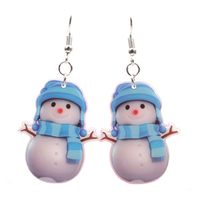 4 Pairs Christmas Acrylic Snowman Earrings
