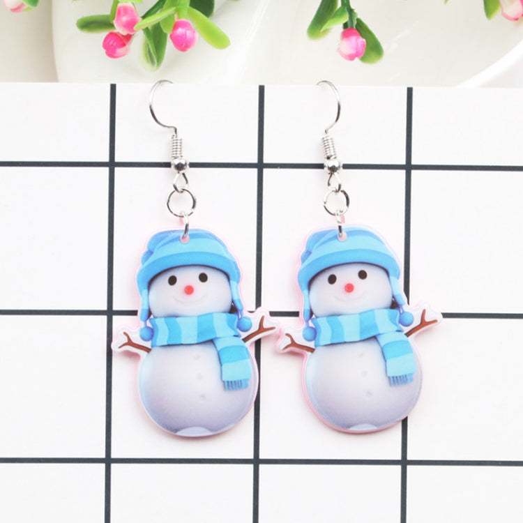 4 Pairs Christmas Acrylic Snowman Earrings