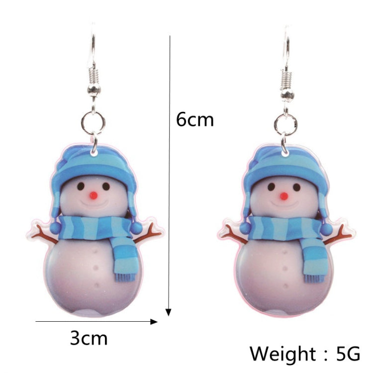4 Pairs Christmas Acrylic Snowman Earrings