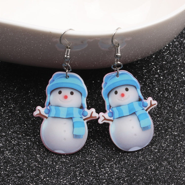 4 Pairs Christmas Acrylic Snowman Earrings