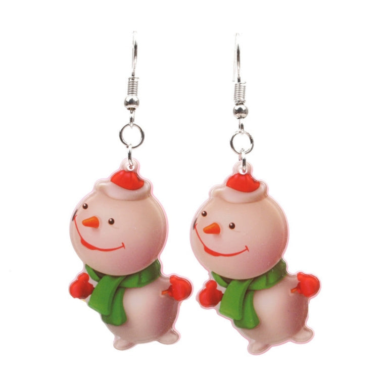 4 Pairs Christmas Acrylic Snowman Earrings