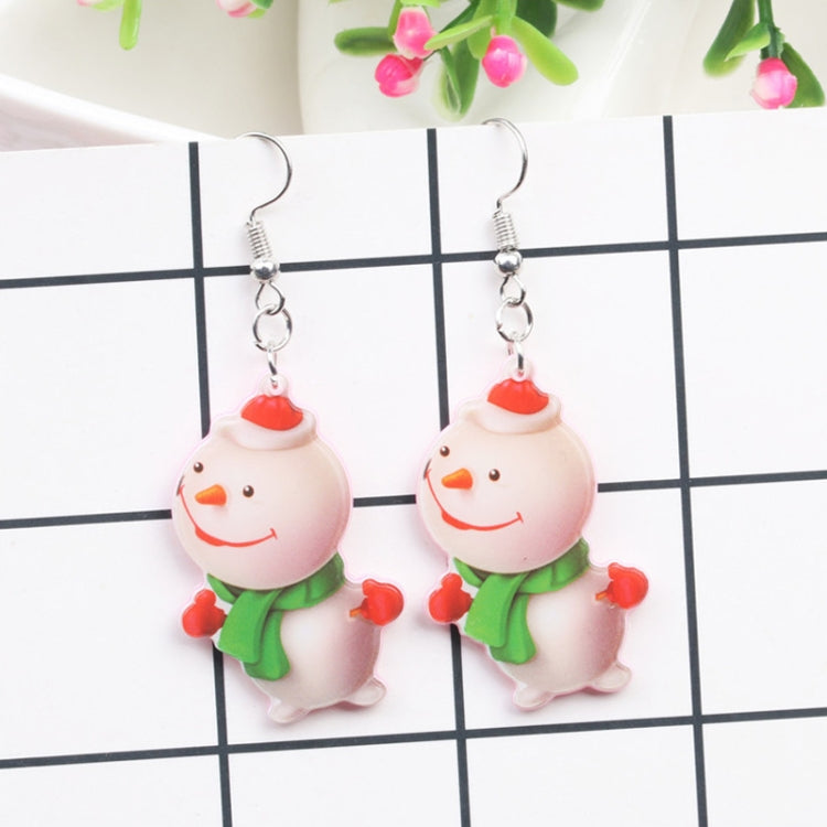 4 Pairs Christmas Acrylic Snowman Earrings