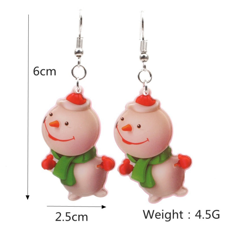 4 Pairs Christmas Acrylic Snowman Earrings