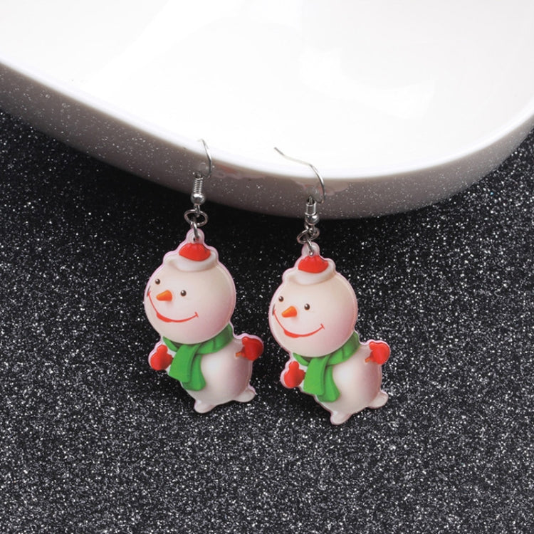 4 Pairs Christmas Acrylic Snowman Earrings