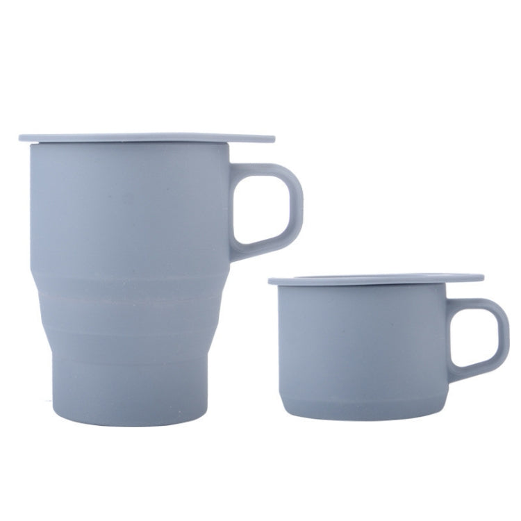 350ML Silicone Folding Water Cup with Lid and Straw