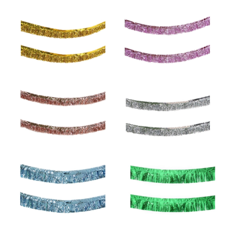 2 PCS Rain Silk Color Strip Pull Flag Wedding Party Ceiling Decoration