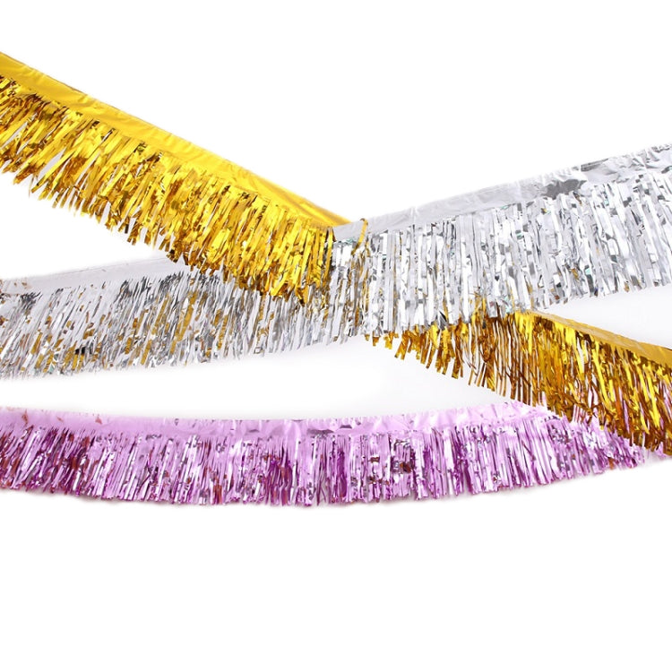 2 PCS Rain Silk Color Strip Pull Flag Wedding Party Ceiling Decoration
