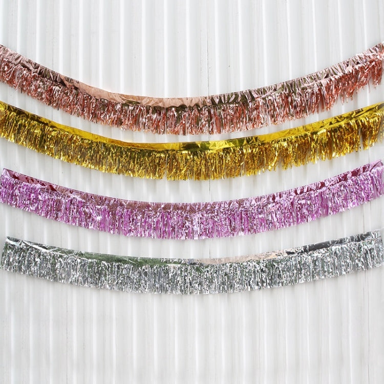 2 PCS Rain Silk Color Strip Pull Flag Wedding Party Ceiling Decoration