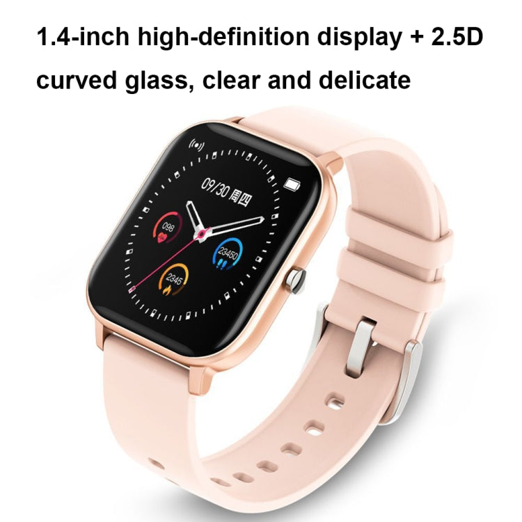 P8 1.4 Inch Heart Rate Blood Pressure Monitoring Smart Watch, Color: Gold