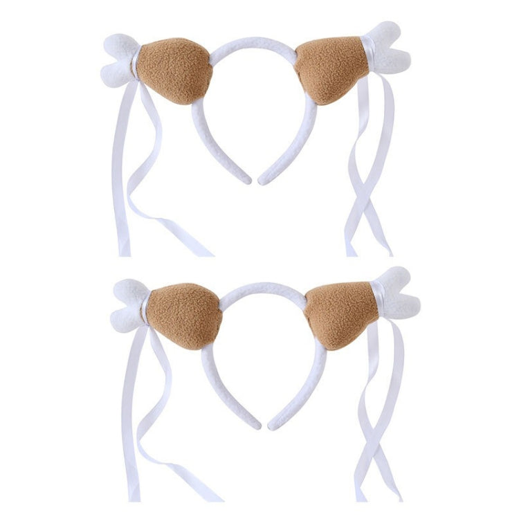 2PCS Thanksgiving Chicken Legs Headband Head Buckle Party Props, Style: Lace