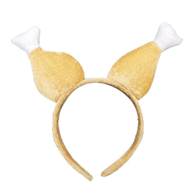 2PCS Thanksgiving Chicken Legs Headband Head Buckle Party Props, Style: Small