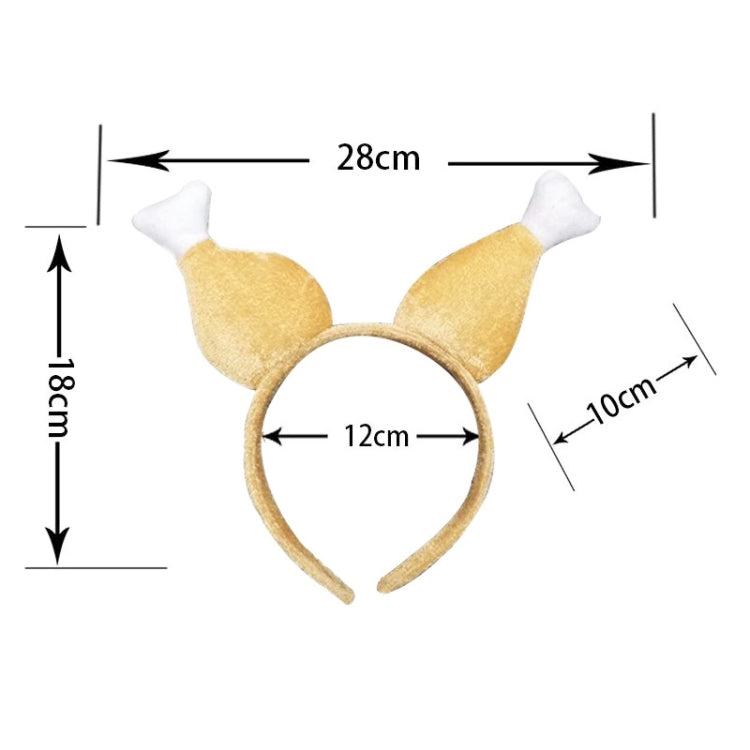 2PCS Thanksgiving Chicken Legs Headband Head Buckle Party Props, Style: Small
