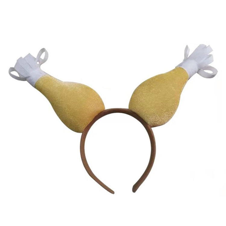 2PCS Thanksgiving Chicken Legs Headband Head Buckle Party Props, Style: Tassel