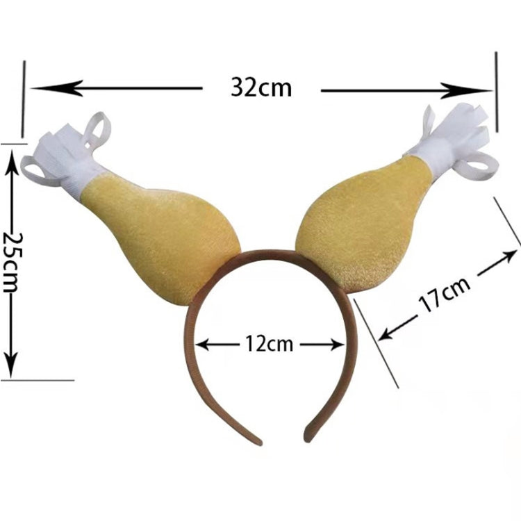 2PCS Thanksgiving Chicken Legs Headband Head Buckle Party Props, Style: Tassel