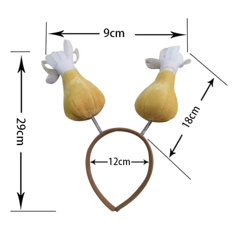 2PCS Thanksgiving Chicken Legs Headband Head Buckle Party Props, Style: Spring