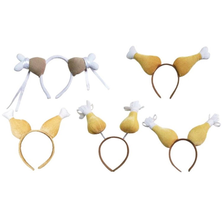 2PCS Thanksgiving Chicken Legs Headband Head Buckle Party Props, Style: Spring
