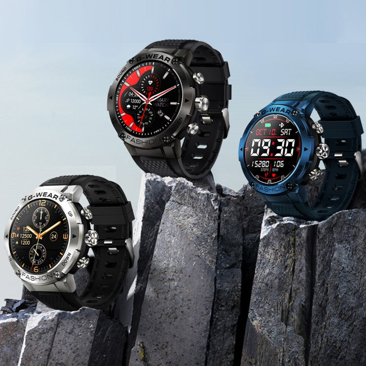 K28H 1.32 Inch Heart Rate/Blood Pressure/Blood Oxygen Monitoring Watch, Color: Silver Gray